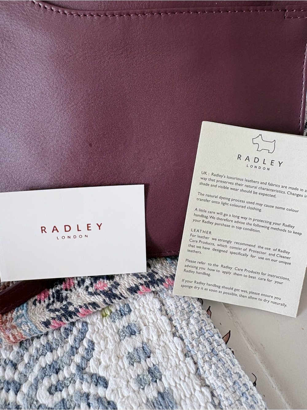 RADLEY LONDON Burgundy and Pink Zip-Top Crossbody